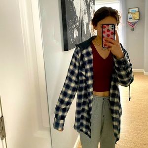 American eagle hooded flannel